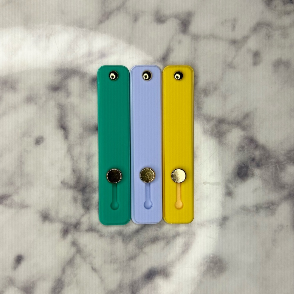 🆕 3pc Phone Strap Finger Grip Set (Yellow)